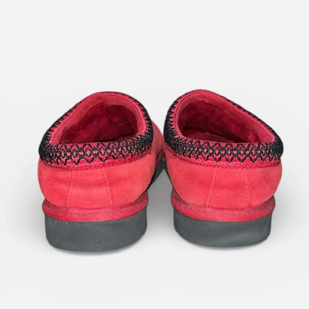 UGG Red Suede Slip-On Clog with Black Trim